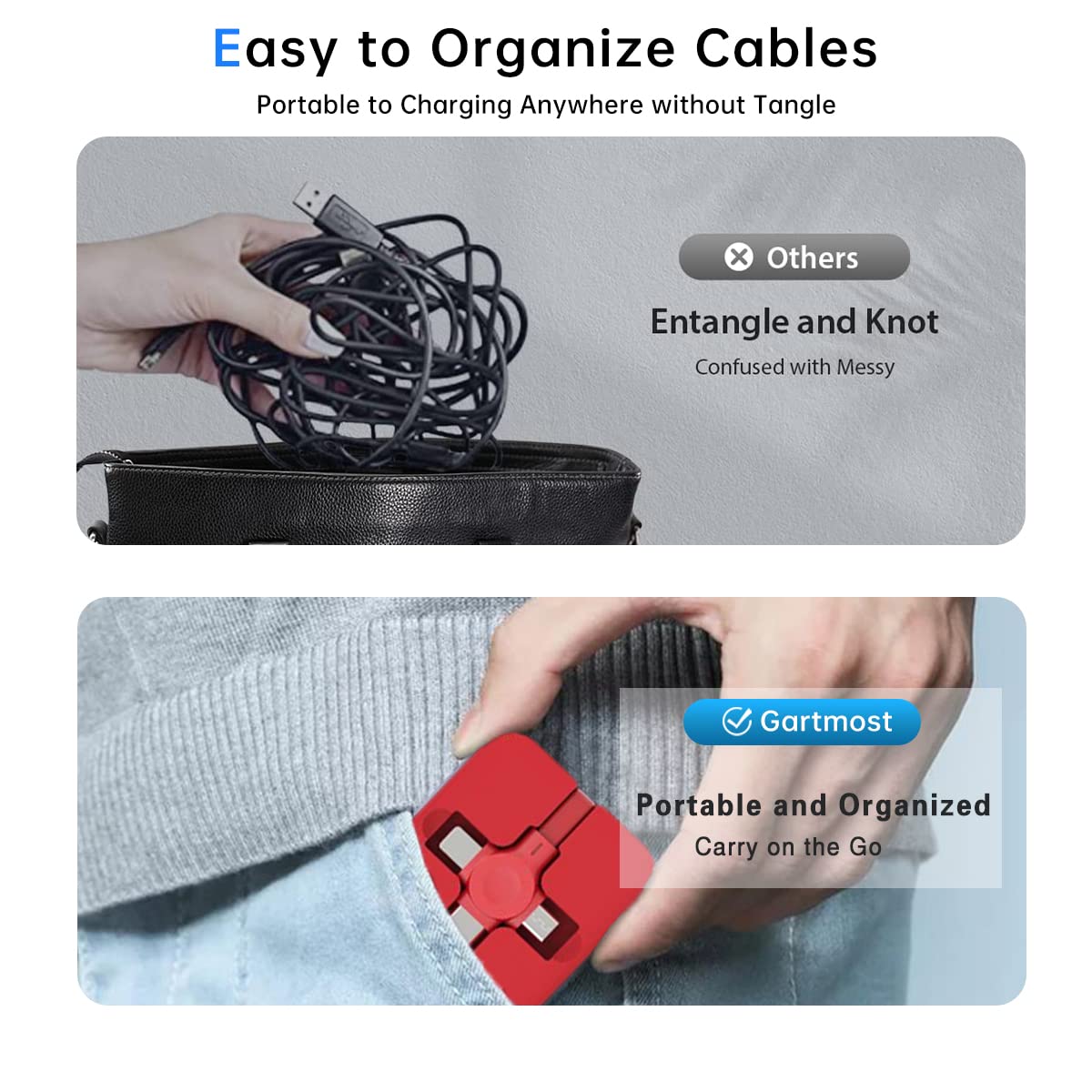 2 Pcs 3 In 1 Retractable Multi Charging Cable (3.28Ft) With Usb C/Micro Usb/Ip And Phone Stand, Festivals And Birthday Gift For