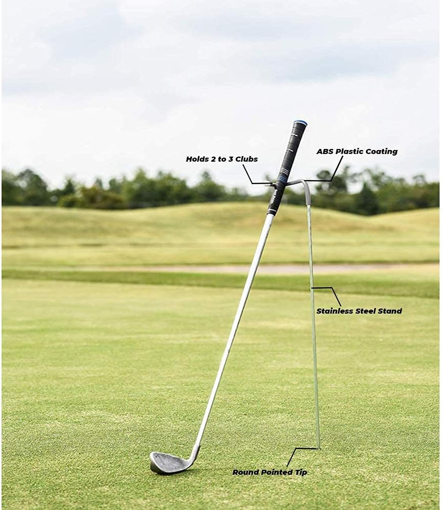 V-Shaped Golf Club Stand Keeps Your Clubs Clean, Dry & Visible, V-Stick Club Stand Made of Highly Durable Stainless Steel - Easy to Carry Golf Club Holder