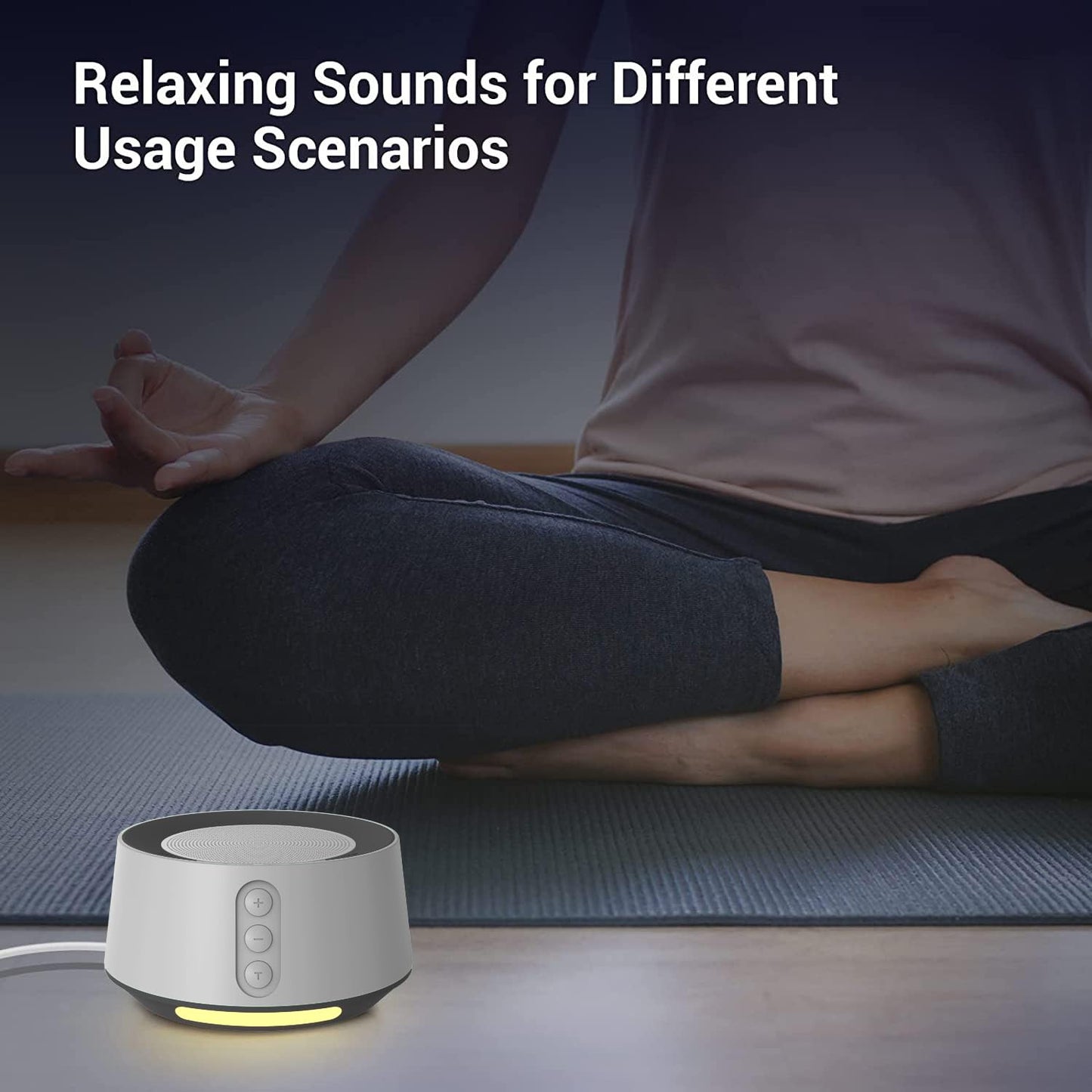 BGOVERSS White Noise Sound Machine with 20 Soothing Sounds, 10 Colors Night Light Sleep Machines Home Office Travel, 5 Timers and Memory Feature Sound Machine for Nursery Baby Kids Adults (Grey)