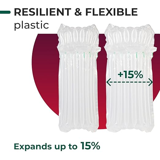 IDL Packaging Inflated Wine Bags for Travel, Pack of 5 - Reusable Air Column Bags for up to 750 ml Bottles - Wine Bottle Protector for Packing, Travel and Shipping - Glass Cushioning