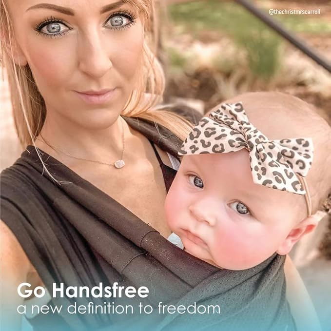 Breeze Baby K'tan Baby Carrier, #1 Easy Pre-Wrapped Baby Sling Gift | Breathable 100% Cotton Mesh | Hands Free Wrap for Infants | No Rings Or Buckles | Black | Small
