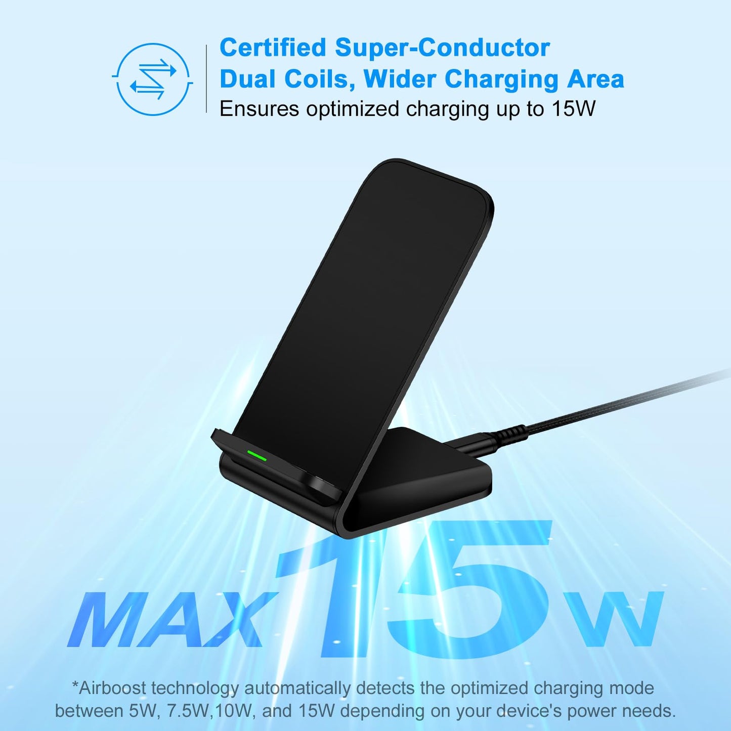 Fast S25 S24 Ultra Samsung Wireless Charger Stand, 2 Pack 15W Cordless Charging Station For Samsung Galaxy S25 Edge S25+ S24 Plu