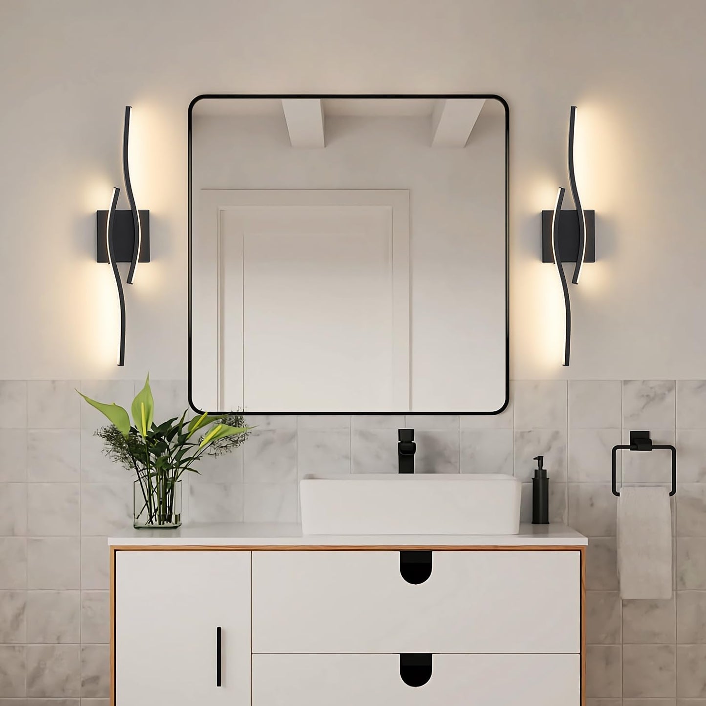 Joossnwell Vanity Light for Bathroom Lighting Fixtures Over Mirror Black Dimmable 5CCT Vanity Lighting Fixture Modern Bath Vanity Lights Bar 23 Inch Led Bathroom Sconces