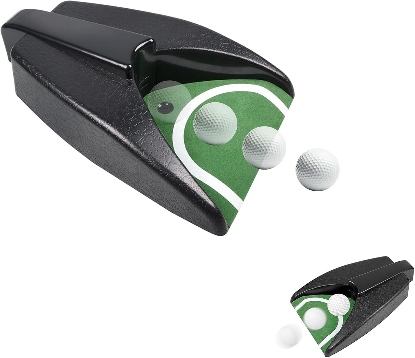 Golf Putting Combo: Automatic Ball Return Machine & Two-Way Putter Set with Practice Balls - Indoor/Outdoor Use for Men, Women, Kids
