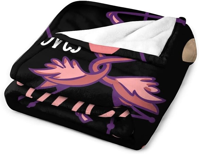 Flamingo Throw Blanket Gifts - 60 x 80 Inches Funny Throws for Women - Black Soft Fuzzy Plush Blankets for Living Room
