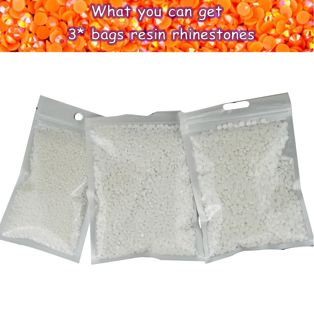 22000 pcs White Resin Rhinestones for Crafts, 5mm 4mm 3mm Bulk Non-Hotfix Pure White Gems Stones Diamonds SS20 SS16 SS10 for DIY