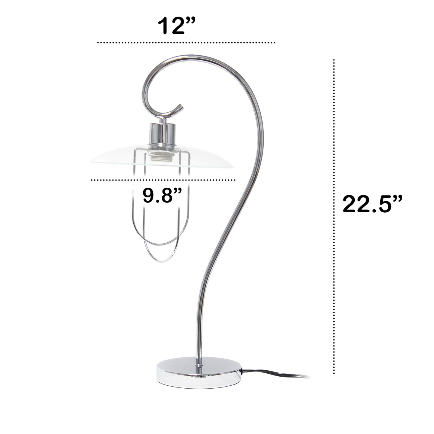 LALIA HOME Modern Table Lamp, Iron, Polished Chrome, Model LHT-4000 Family