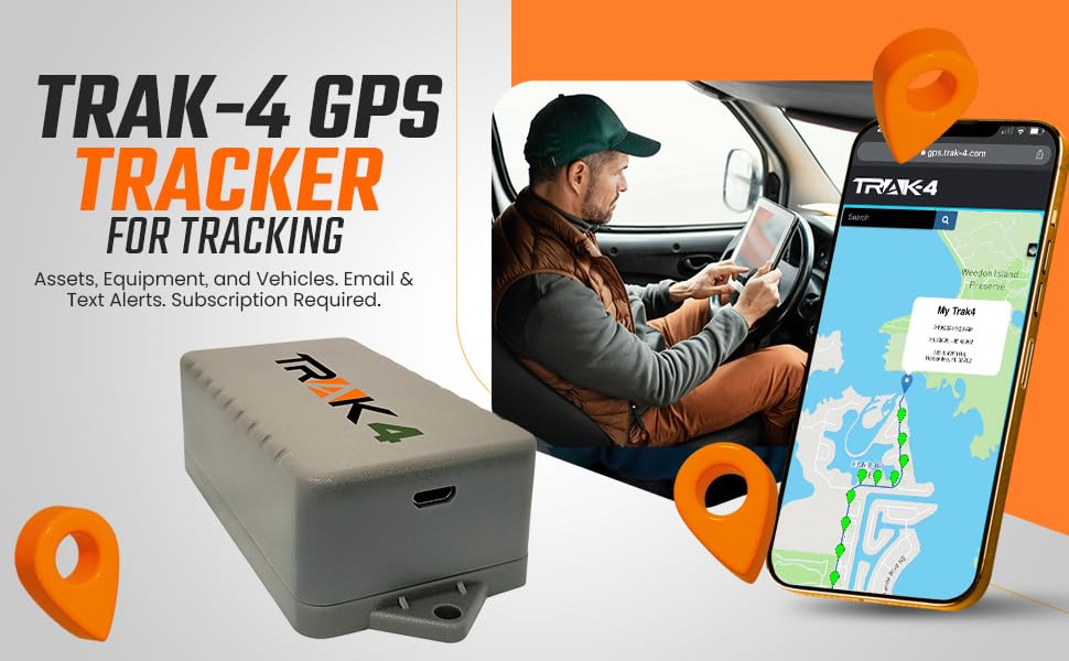 Trak-4 GPS Tracker for Vehicles, Assets, Equipment. Long Battery Life, Waterproof, Global Tracking. Low-Cost Subscription ...