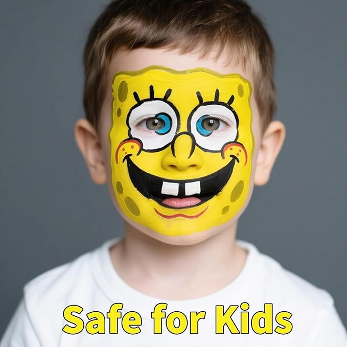 MEICOLY Yellow Face Paint Stick for Halloween SFX Lion Tiger Cosplay Makeup,Yellow Body Paint Stick for Field Day,Face Painting for Adults Kids,Waterproof Eye Black Baseball Softball Football Lacrosse