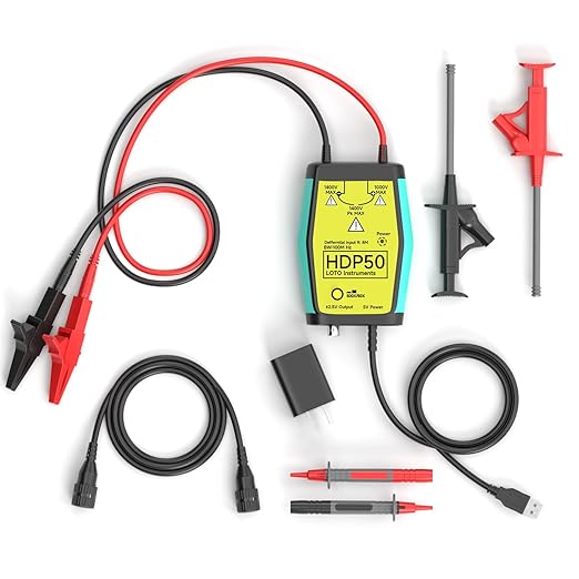 Goupchn HDP50 High Voltage Differential Active Probe 1400V 100MHz 50X/500X Attenuation Rate Oscilloscope Probe Kit with Ac...