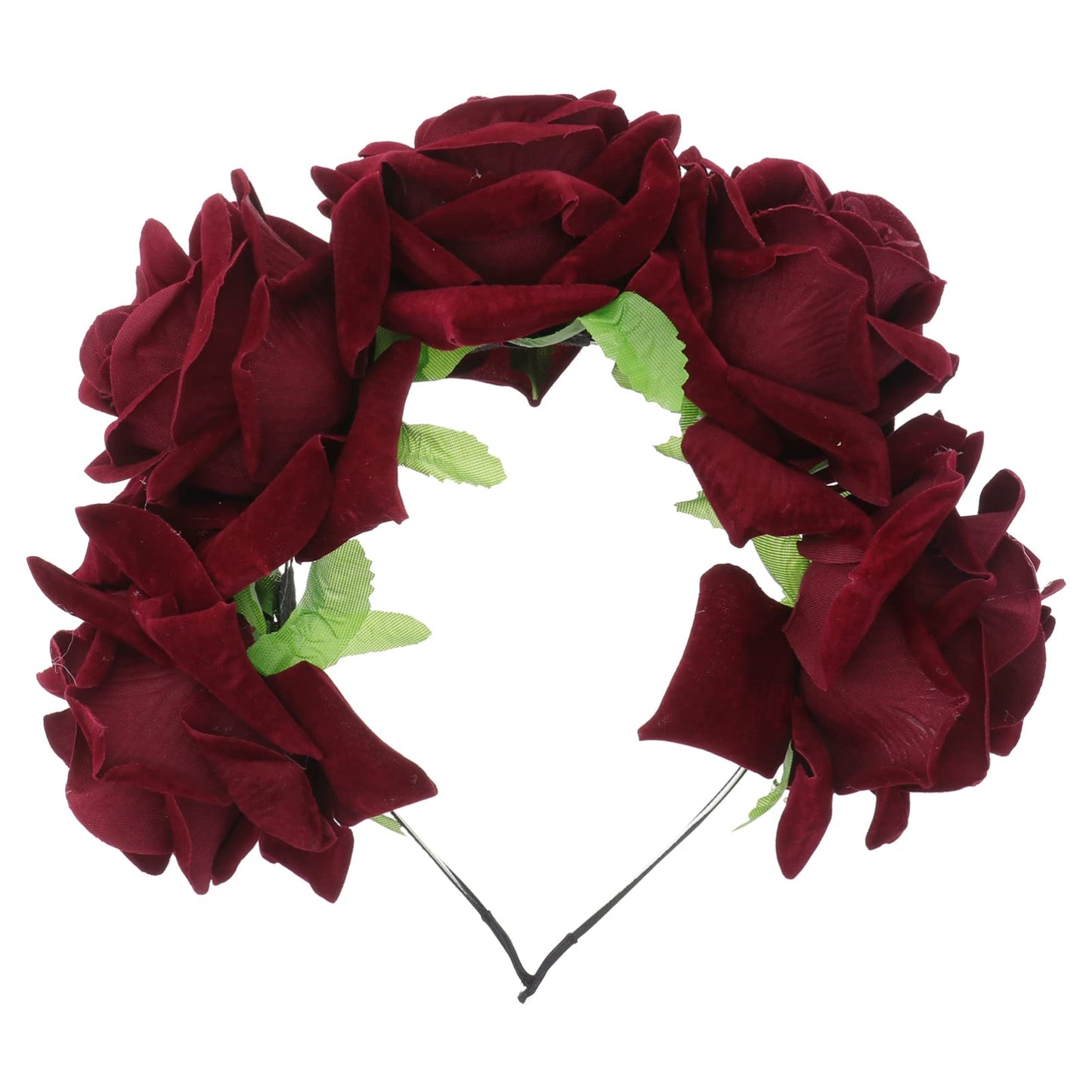 Lurrose Day of Dead Flower Headbands Rose Floral Crown Wreath Hair Hoops Hair Accessories for Halloween Costume Party Decor