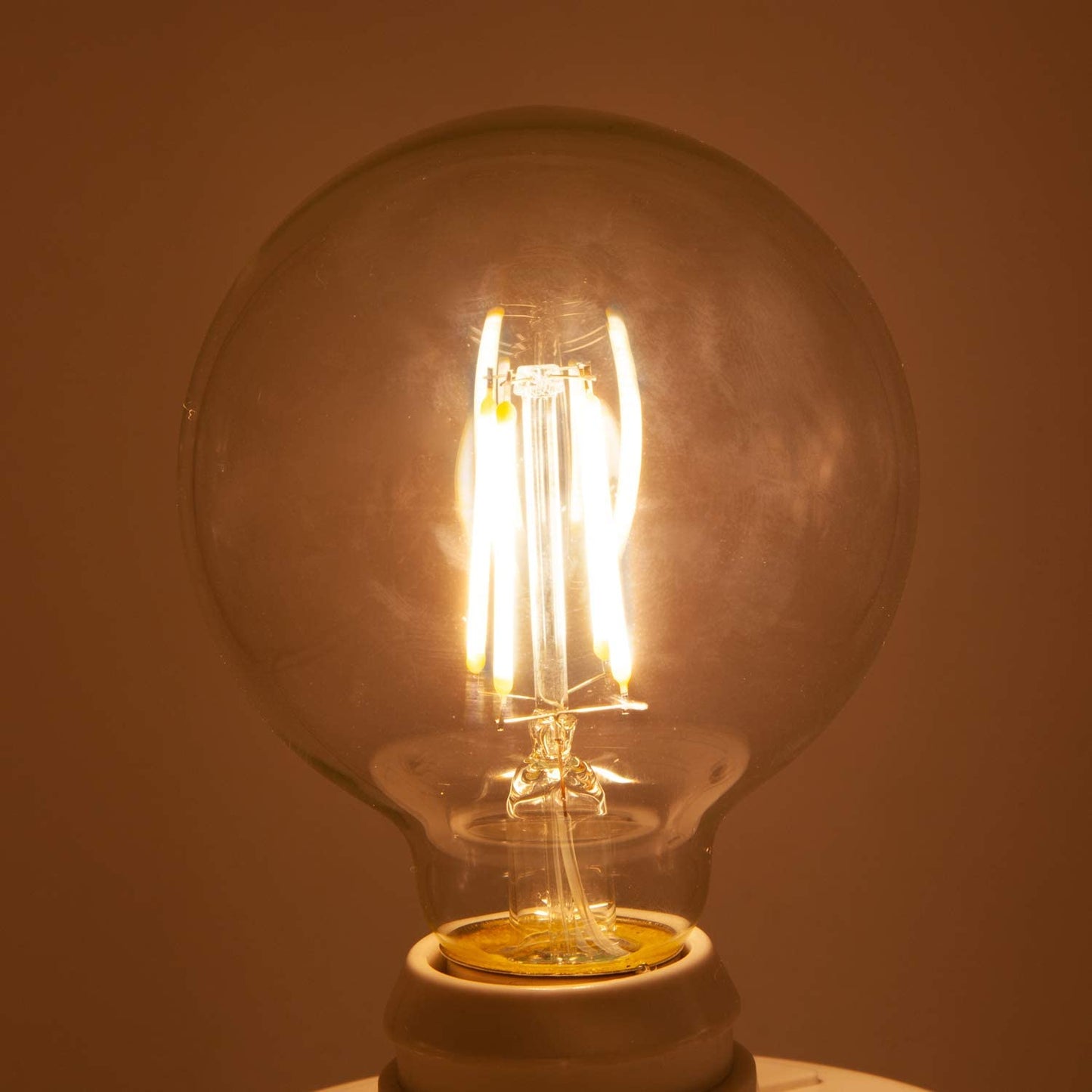 Maxxima G25 LED Light Bulb Globe Filament Bulb - 40 Watt Equal, 500 Lumens 2700K Warm White, E26 Standard Edison Vanity Bulb, Great for Kitchen, Living Room, and Bathroom, Non-Dimmable, 120V - 6 Pack