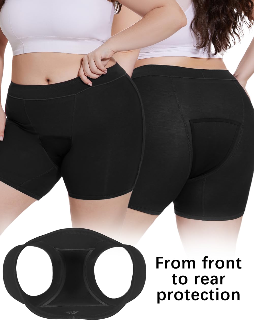 Allbase Incontinence Underwear for Women Washable Period Boxers Briefs Heavy Flow Leakproof Overnight High Absorbency Menstrual Postpartum Bladder Control Boyshorts Panties 3X-Large Pack of 2