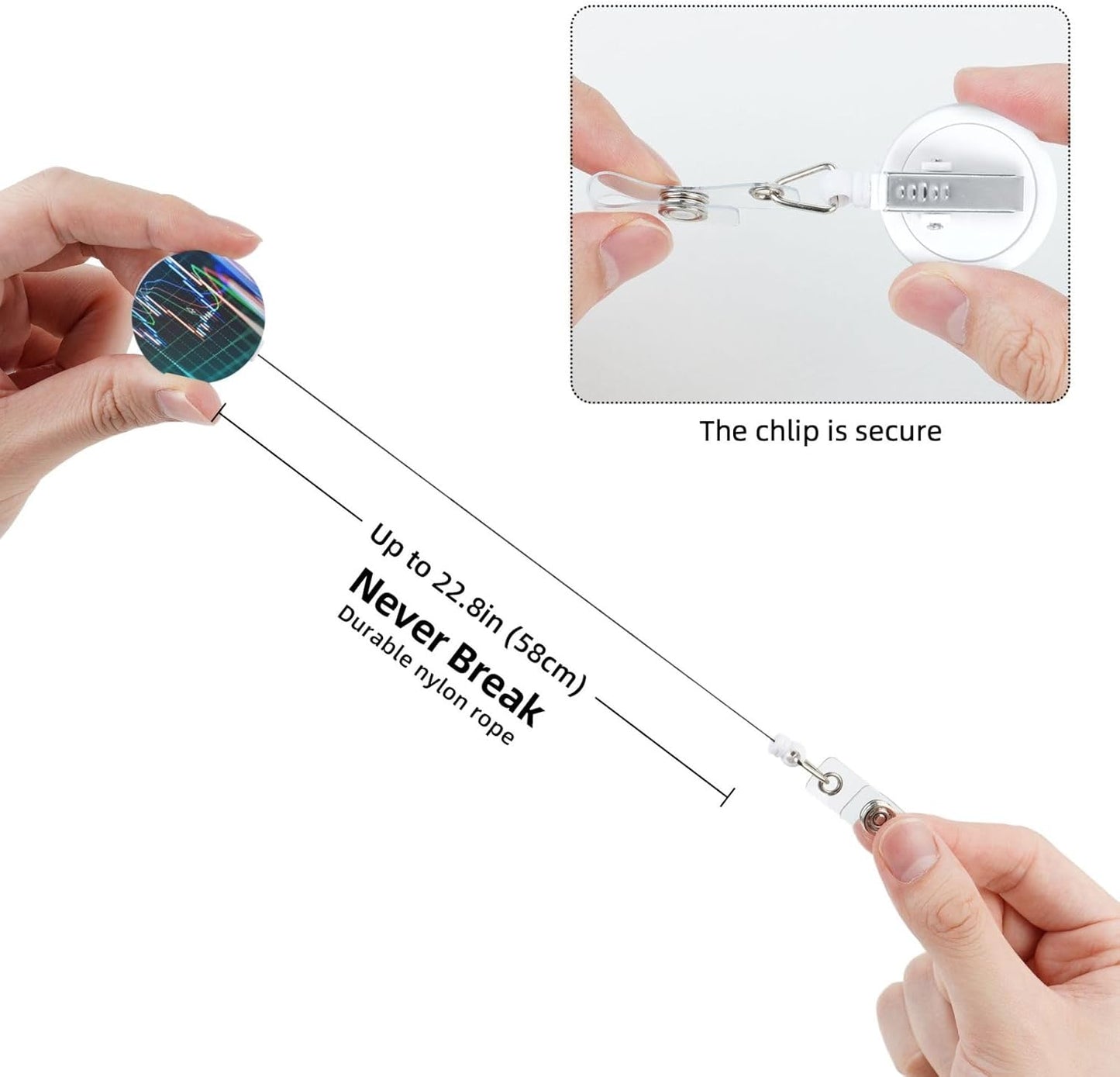 Trade Stock Market Badge Reels Retractable Badge Holder with Clip for Id Name Tag Office Worker Student Teacher Nurse Doctor
