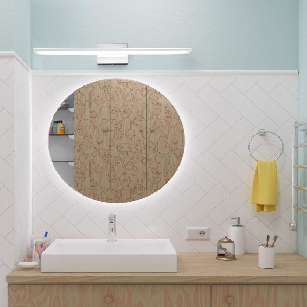 Brivolart Modern Vanity Light Bar 16W Chrome 32 Metal Led Fixture For Bathroom & Bedroom, Model 6420, 6000K