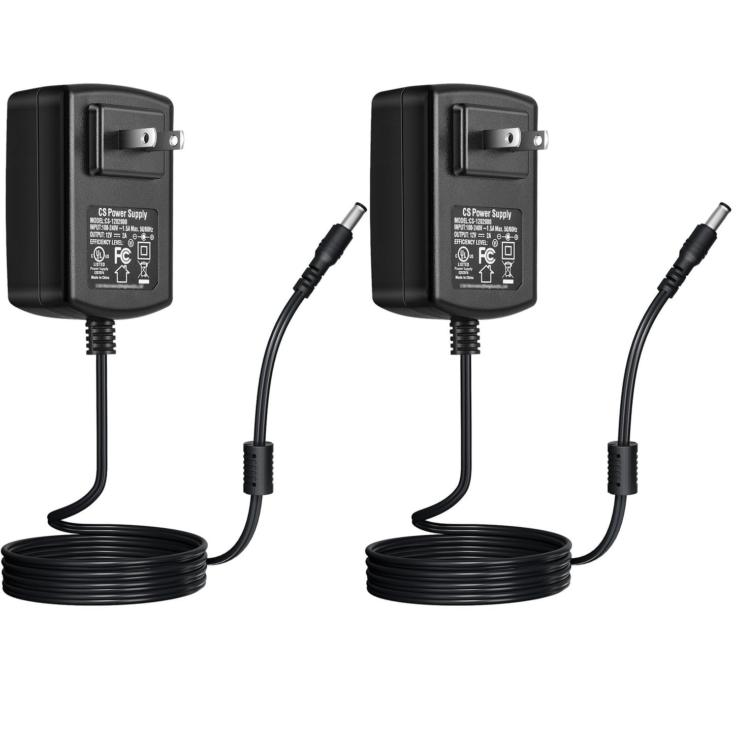 [Ul Certified] 2-Pack 12V 2A Power Supply Adapter, 5.5Mm X 2.1Mm Plug, Ac To Dc Adapter For Ip Camera, Dvr, Nvr, Led Ir, Router