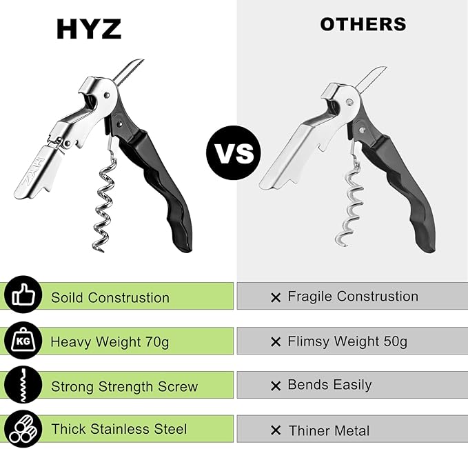 HYZ Wine Opener Bulk 20Pack for Bartender, Professional Waiter Corkscrew Wine Key for Servers,Wine Bottle Opener Double Hinged, Wine Accessories Set for Party Favor, Multi Color