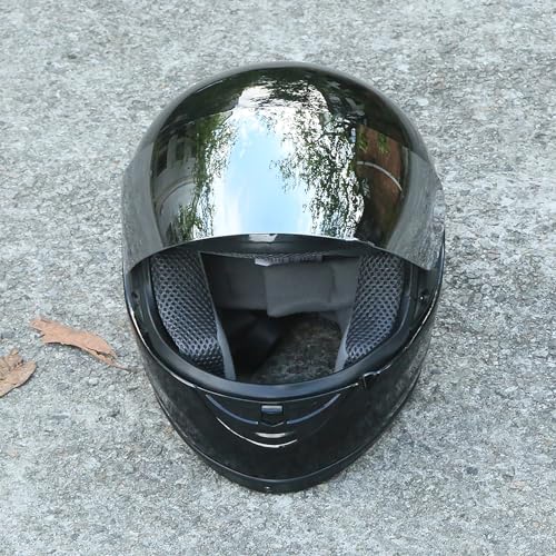 TCMT Gloss Black DOT Flip up Full Face Street Dirt Bike ATV Off-Road Motorcycle Motocross Helmet with Open Face Sun Shield