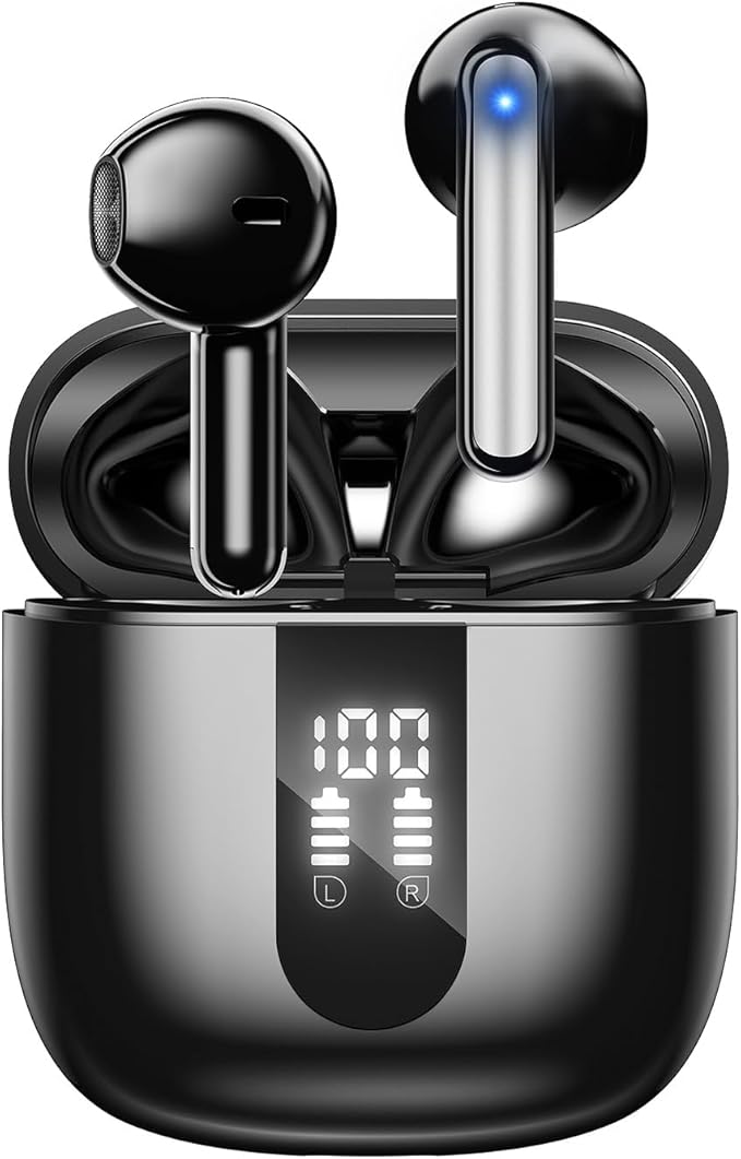 JBES Bluetooth Earbuds Wireless Headphones, 60H Deep Bass Ear Buds with 4 Noise Cancelling Microphone, IP5 Waterproof Earp...
