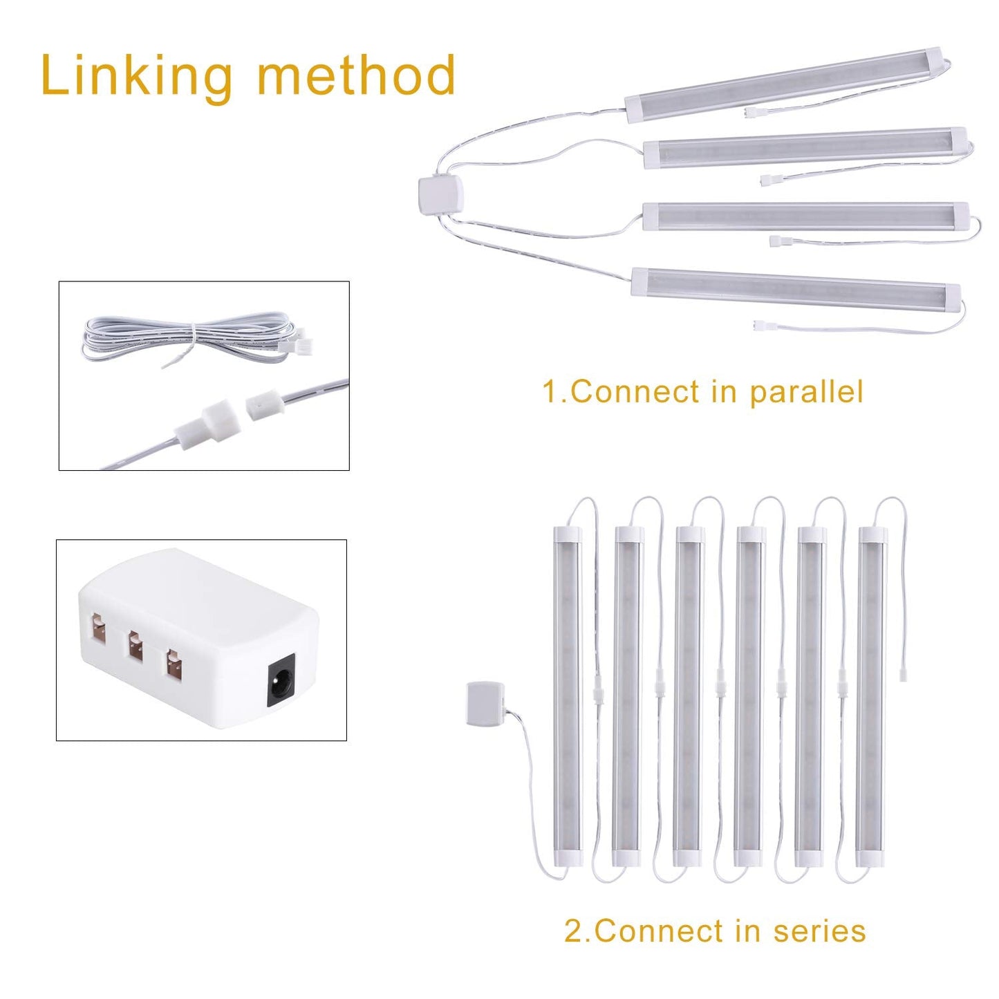 LABOREDUCER LED Under Cabinet Lighting, 11 Inch, Cold White 6000K, Dimmable, 6 Pack, Model 619960891223, Aluminum
