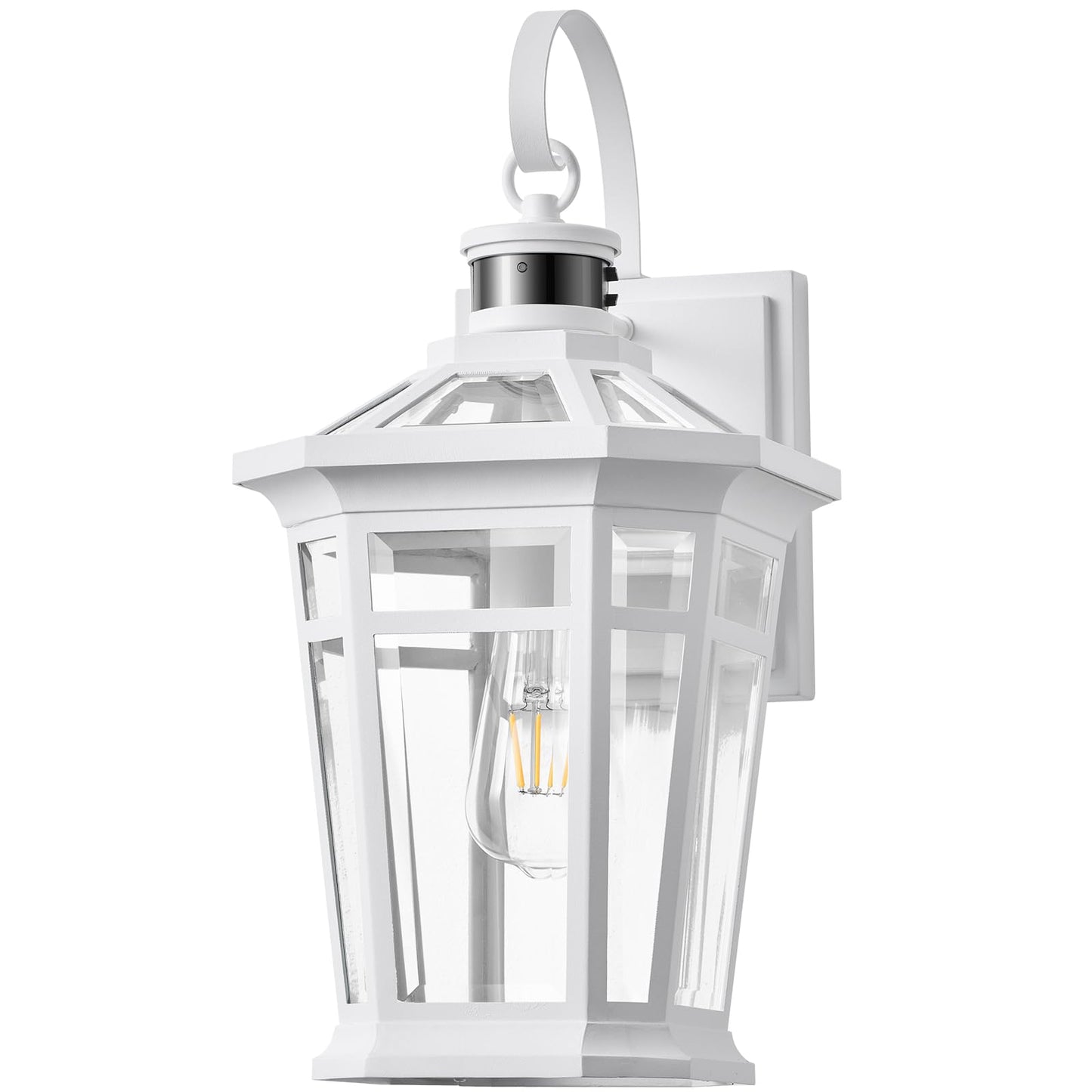 Vianis Motion Sensor Outdoor Light Fixtures Wall Mount  Large Aluminum Dusk To Dawn Outdoor Wall Lantern  White Waterproof Porch Lighting  Modern Exterior Lighting Fixtures For Patio  House
