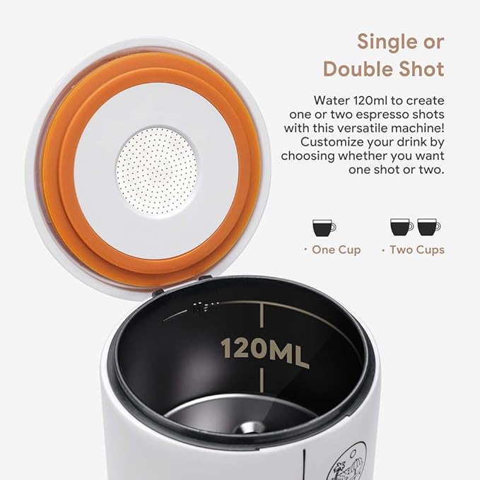 BENFUCHEN 3 in 1 Portable Espresso Machine With NO Heating Function, Type-C Charging Electric Espresso Maker, 17 Bar Mini Coffee Maker For NESPRESSO/DolceGusto Pods & Ground Coffee On the Go, Black