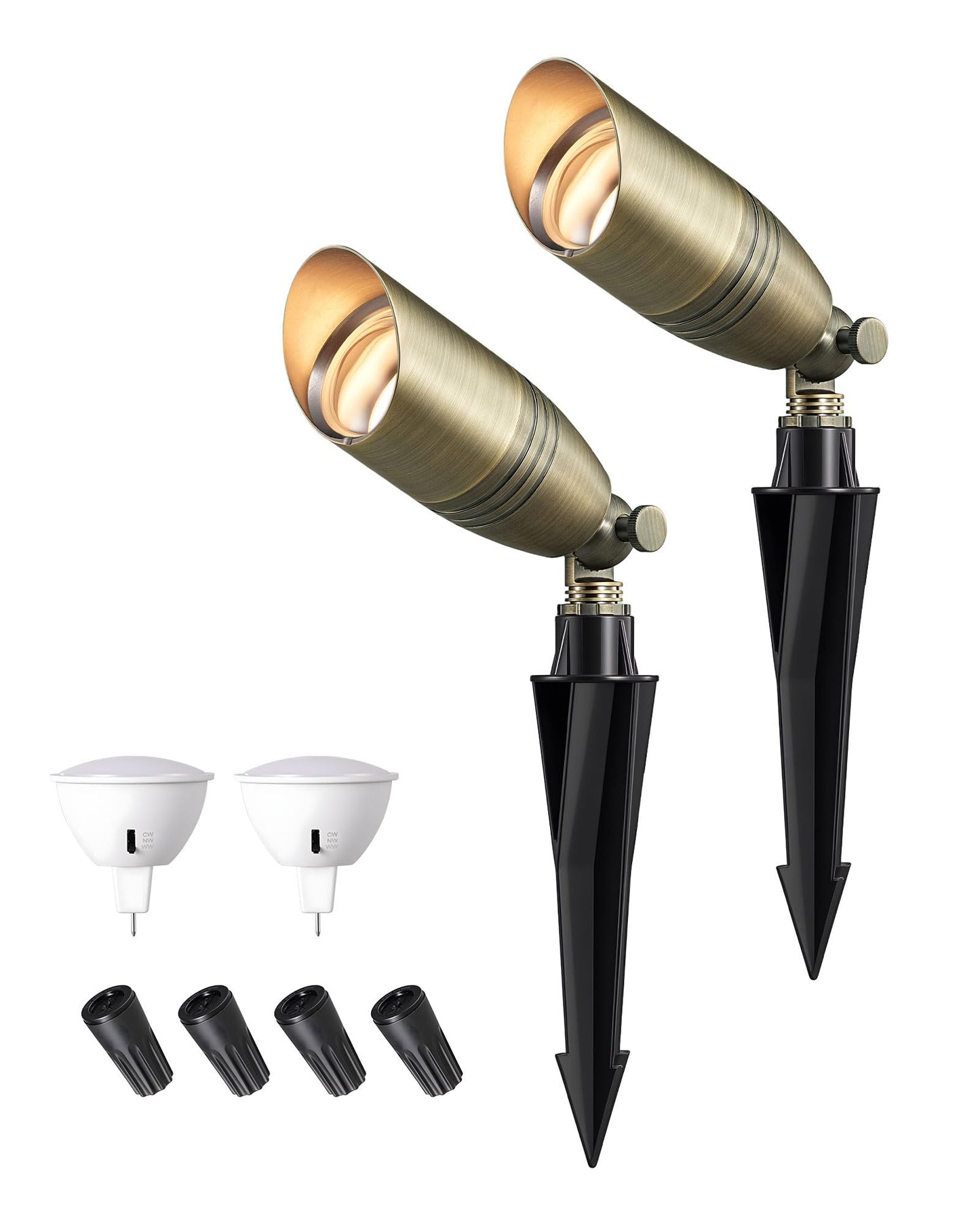Edishine Solid Brass Outdoor Landscape Spotlights  3Cct Mr16 Bulb Included  12V Led Low Voltage Landscape Lighting  Bronze Heavy Duty Waterproof Spot Lights For Yard Garden Lawn Tree  2 Pack