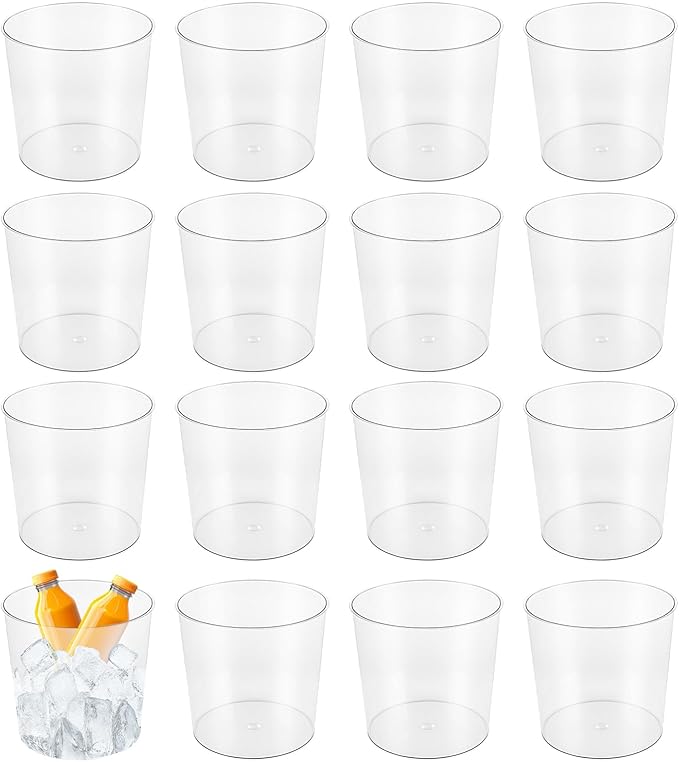 MUKLEI 16 Pack Plastic Ice Bucket, Clear Wine Cooler Bucket for Beer, Champagne,Beverage, Large wine bottle chiller for Pa...