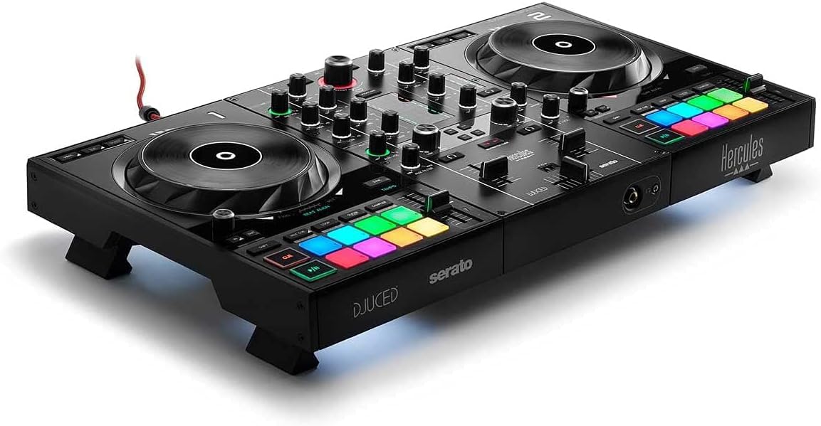 Hercules Djcontrol Inpulse 500 Mk2 2-Channel Dj Controller Bundle With Case, Trs-To-Rca Breakout Cable, And Austin Bazaar Polish