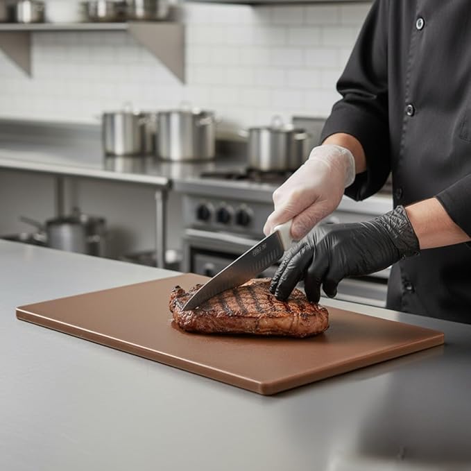 TrueCraftware- 18" X 12" X 1/2” Cutting Board for Kitchen Brown Color Plastic- Durable Kitchen Cutting Board Commercial Chopping Board Non Slip Surface Cutting Mat for Meat Vegetables Dishwasher Safe