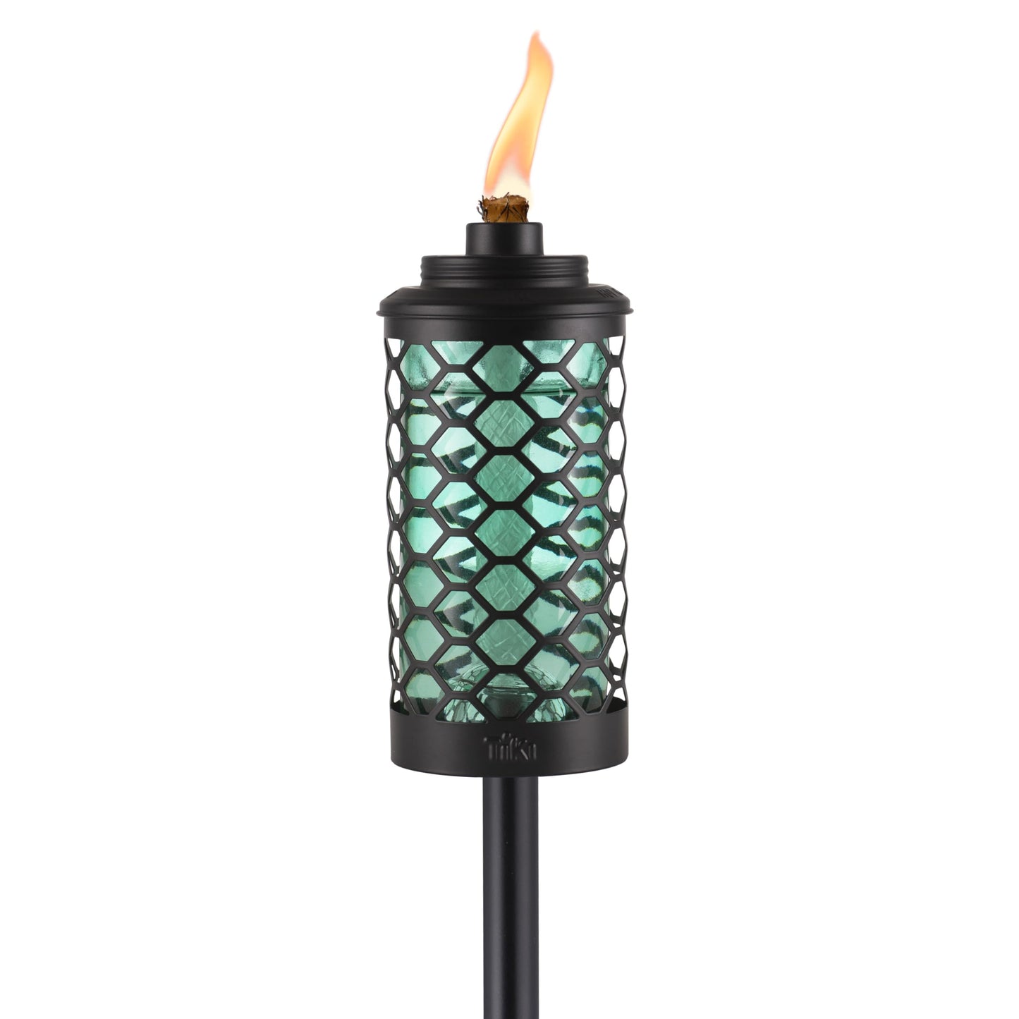Tiki Brand Honeycomb Outdoor Torch - 65 In Blue Metal Decorative Lighting, Model 1120112 For Patio, Backyard, And Lawn