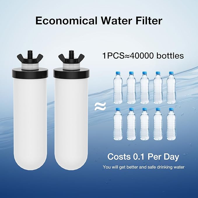 7" Ceramic Filter Activated Carbon Gravity Water Replacement Element (Ceramic Carbon, 2)
