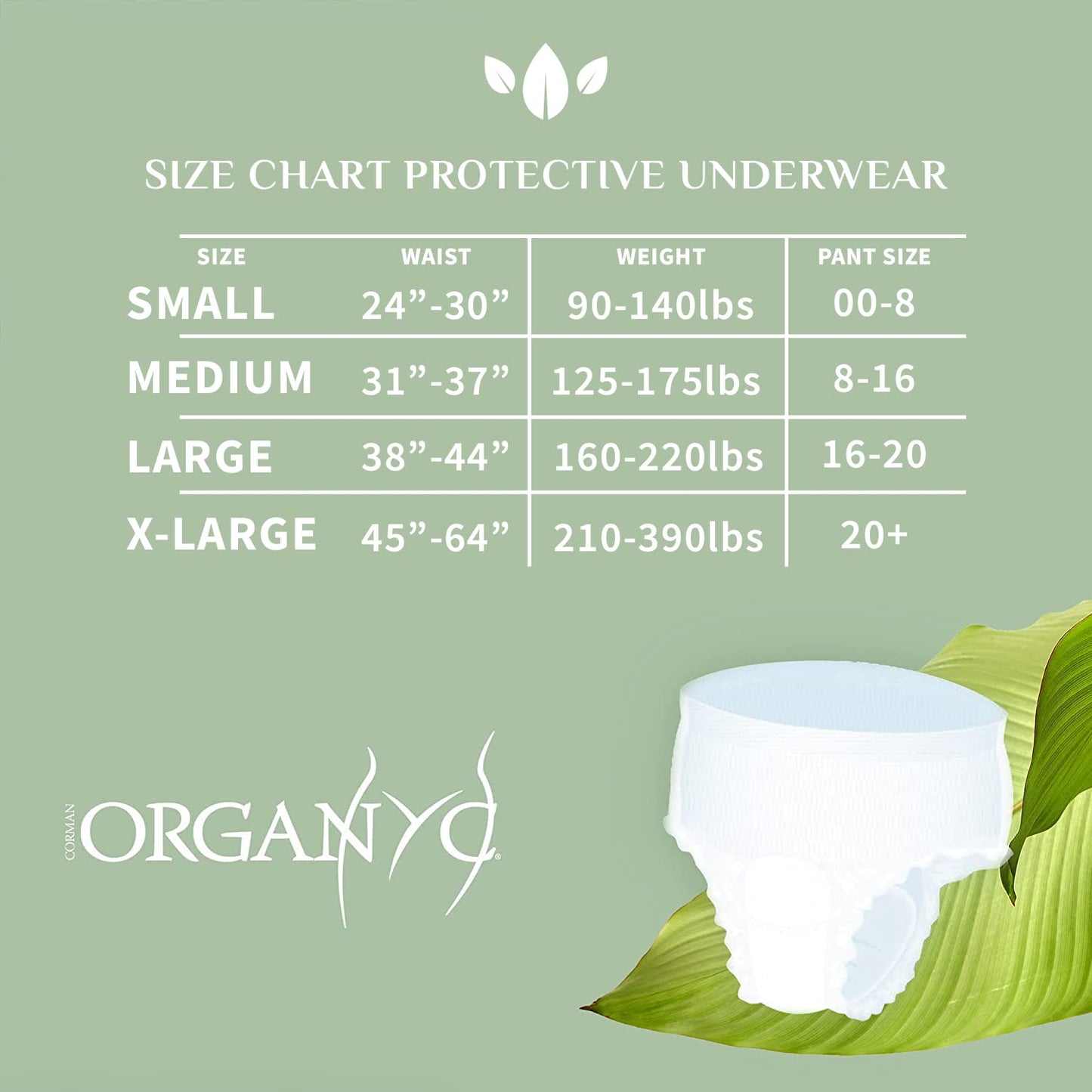 Organyc Bladder Control Underwear for Women - X-Large, 12 Count, Organic Cotton, No Leaks, No Odor, No Irritation