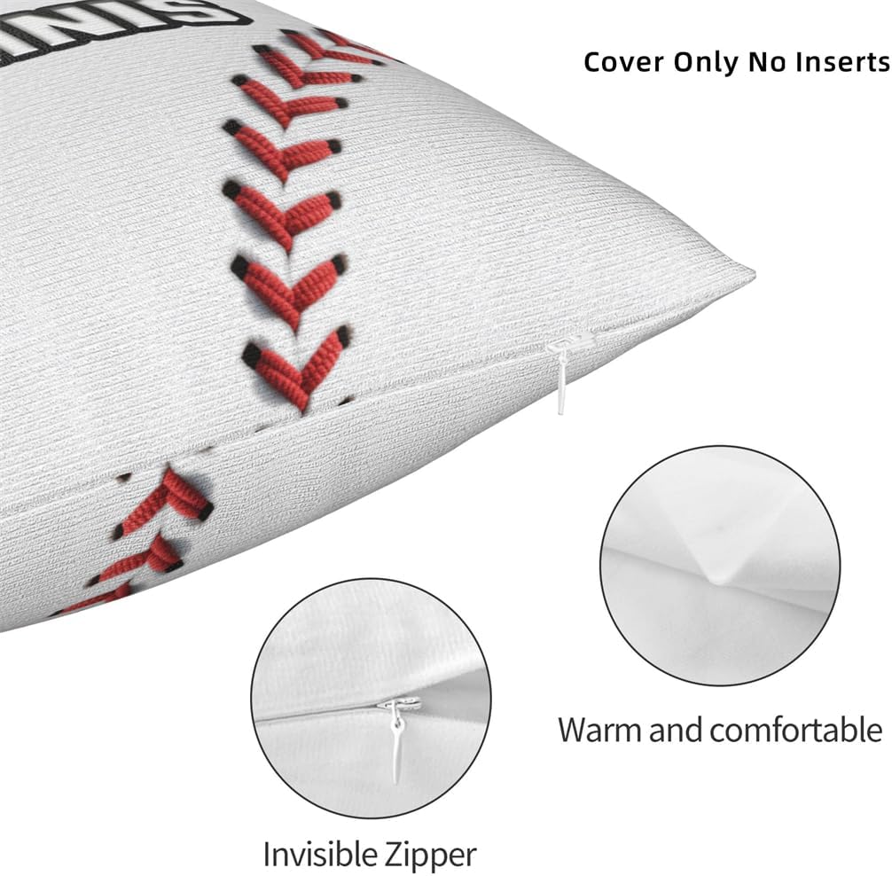 Customized Sports Themed Funny Throw Pillow Cover Baseball Lovers Home Decor Gift Personalized Name Sport Enthusiast Pillowcase Custom Ball Sport Themed Baseball Throw Pillowcase for Sofa Bedding