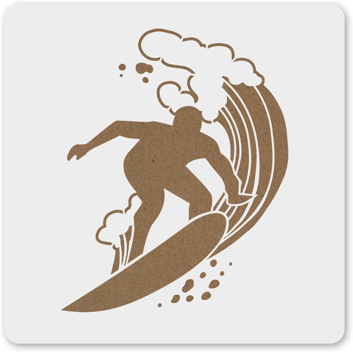 MAGJUCHE Surfing Waves Stencil 12 Inches, Reusable Surf Stencil for Painting DIY Crafts Decor