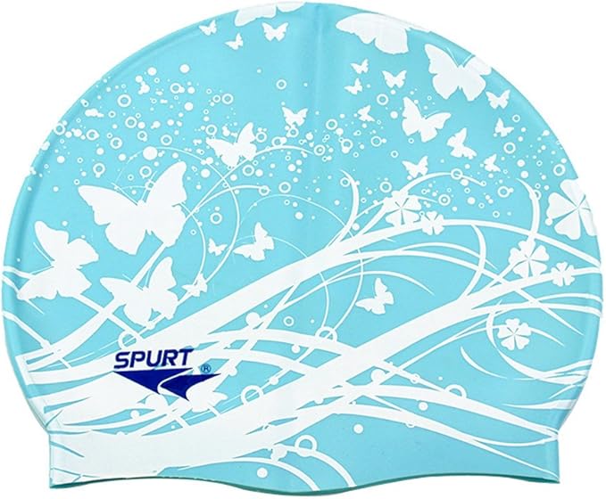 Moolecole Soft Waterproof Silicone Swim Cap Girls Summer Pool Sea Swimming Cap Bathing Haircare Hat for Long Hair
