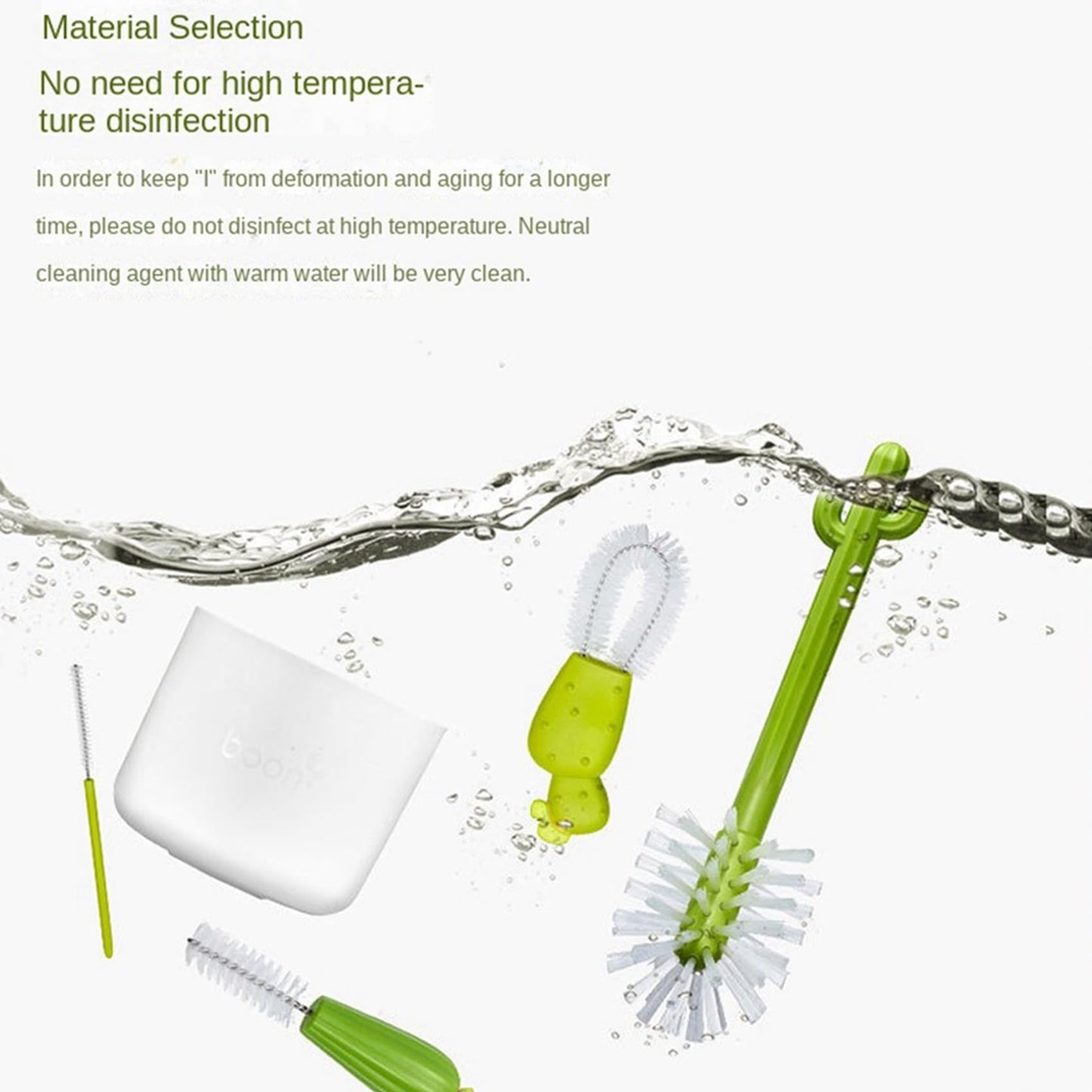 Kqcibz Cactus Bottle Brush, Straw Brush, Multifunctional Cleaning Brush Set, Full-Angle Cleaning, Green & White