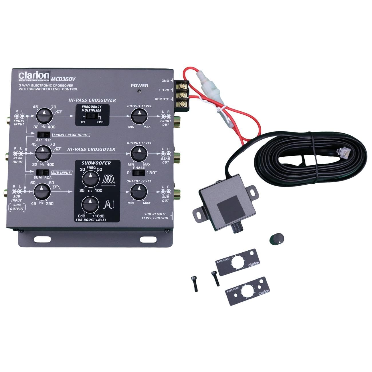 Clarion Mcd360V 3-Way 6 Channel Rca Inputs Electronic Crossover With Remote Subwoofer Level Control Adjustable Level Output For