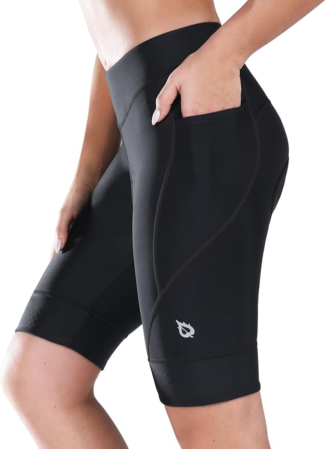 baleaf Women's Bike Shorts 4D Padded Cycling Spinning Road Bike Pockets Wide Waistband UPF50+