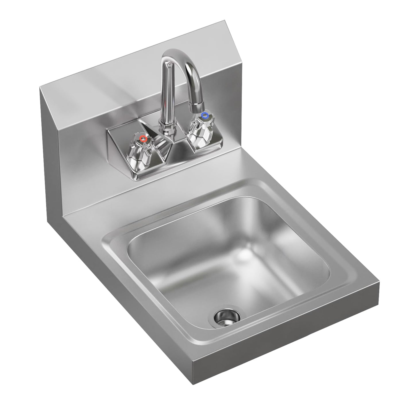 AmGood Stainless Steel Wall Mount Hand Sink | NSF | Commercial Hand Washing Basin For Restaurant, Kitchen and Home (12" x 16")