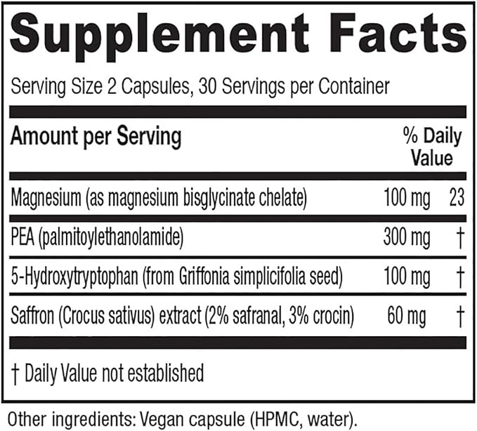Vitanica Fibro Formula, Fibromyalgia Relief Support, Saffron Extract 60mg, 5 HTP 100mg, Pea 300mg, Dr Formulated Neuro Muscular Support Supplement, Vegan, Non-GMO, 60 Capsules