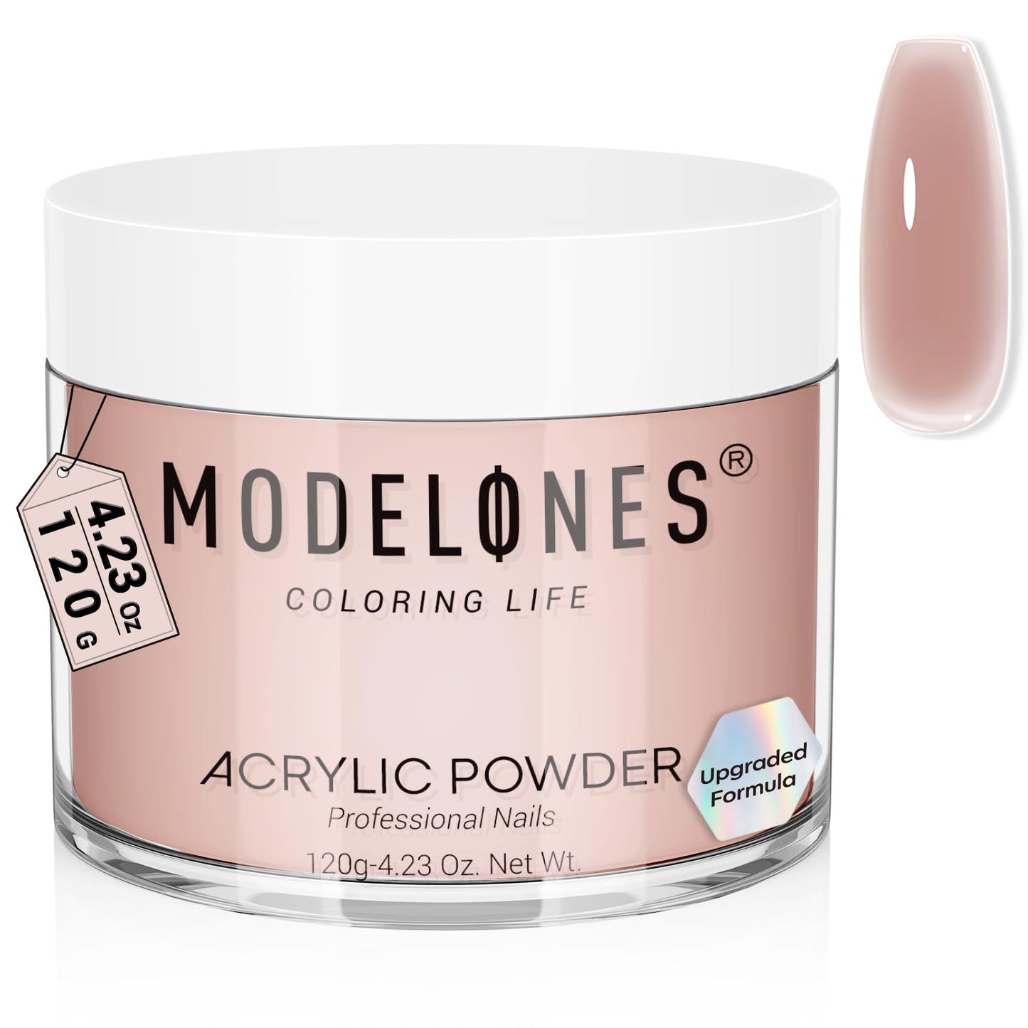 Modelones Acrylic Powder, 4.23oz Upgraded Dark Pink Nail Acrylic Powder for Nail Art 3D Carving French Nails Extensions, Non-Yel