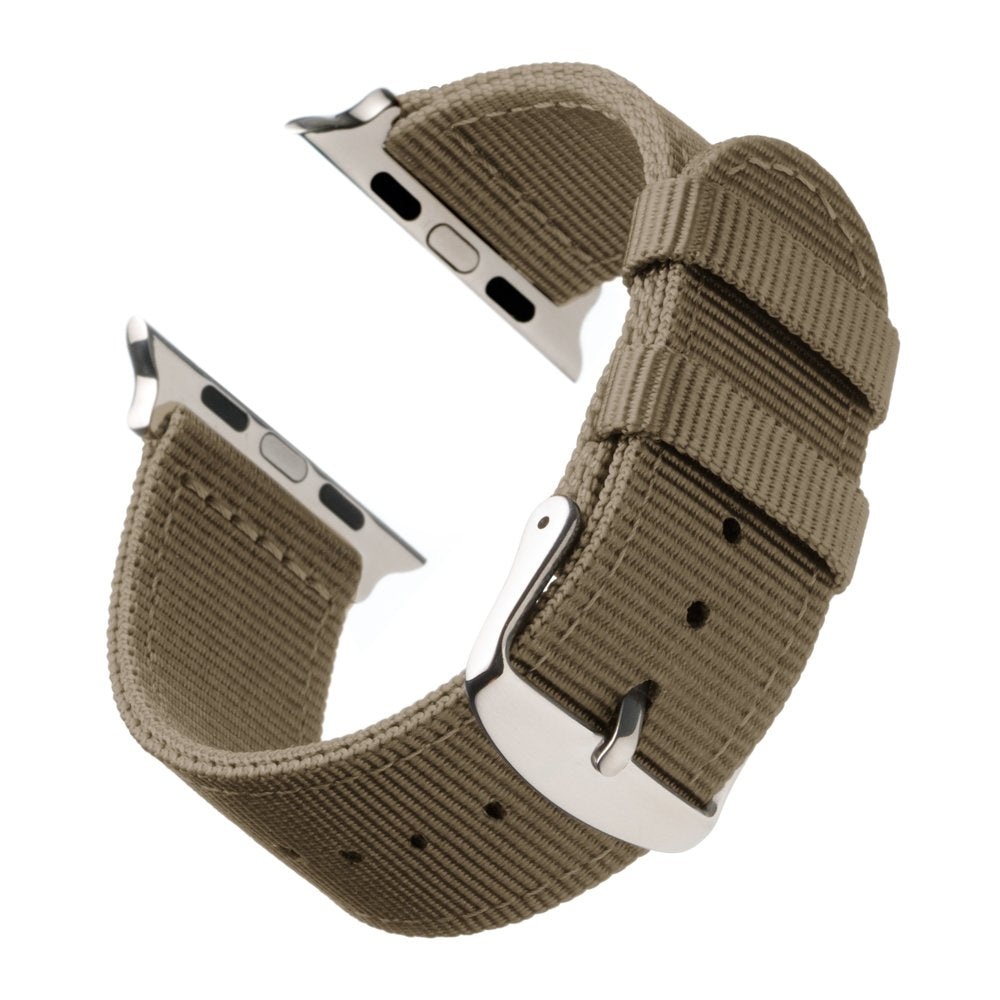 Archer Watch Straps - Premium Nylon Straps For Apple Watch (Khaki, Stainless, 44/45/46/49Mm)
