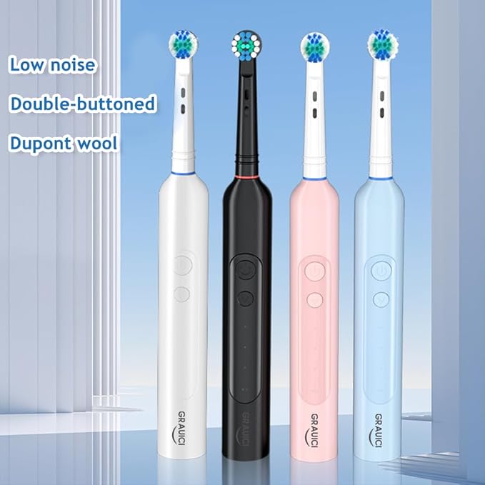 Deep Clean Rechargeable Electric Powered Toothbrush,Pressure Sensor to Protect Gums Bunny Lamb Replacement Brush Heads