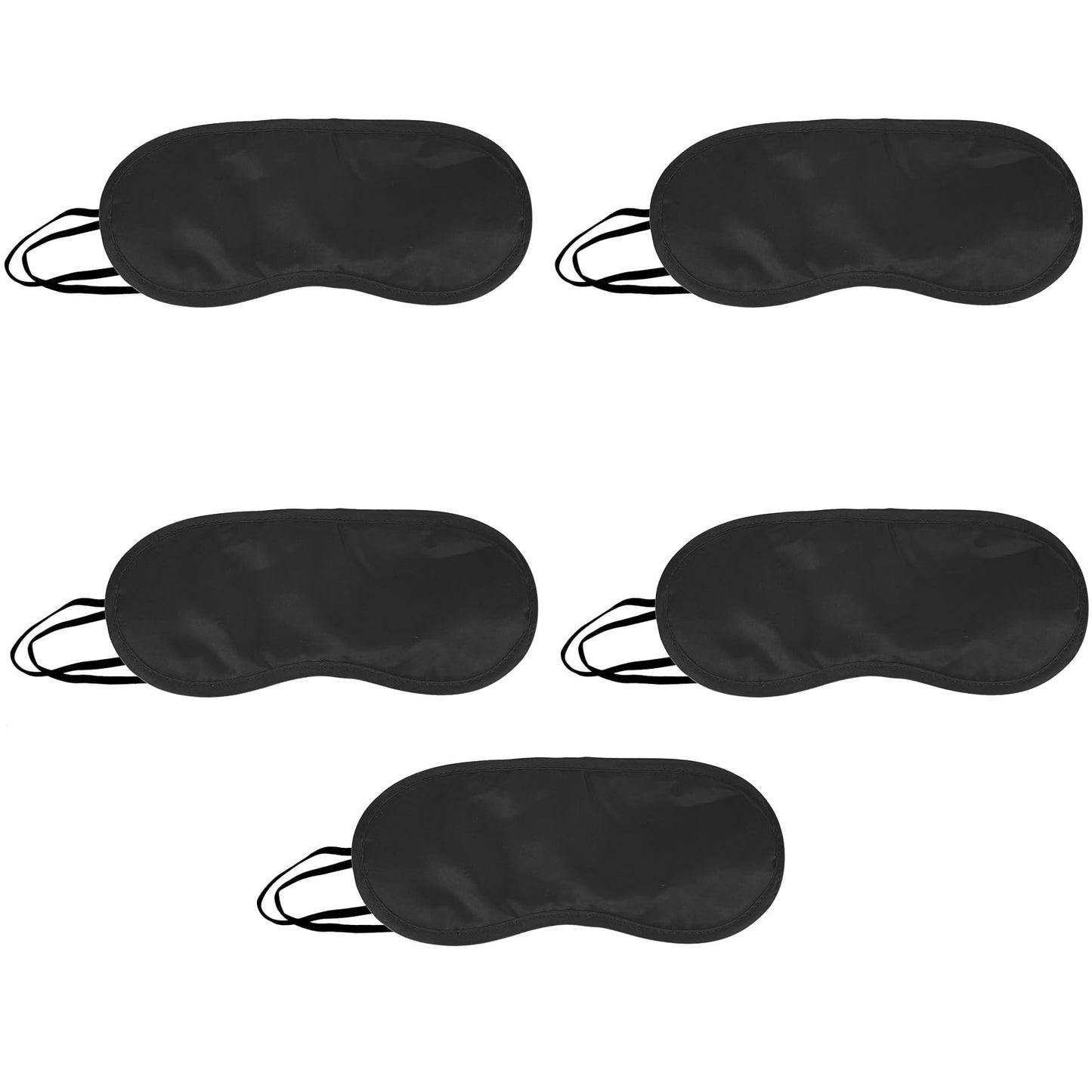 5 Pack Eye Sleep Masks, Sleep Covering, Eye Blinderfold for Sleeping,Travel, Party Games, Supply (Black)