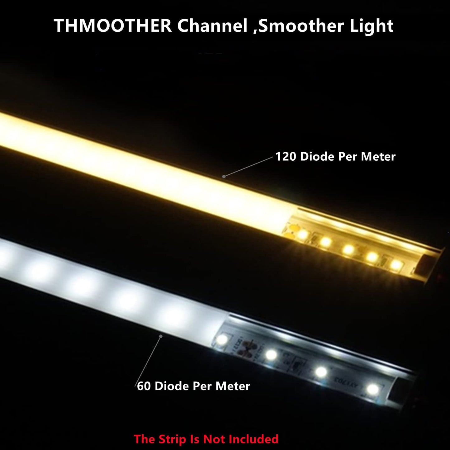10-Pack Pre-Drilled Countersunk Hole 3.3FT LED Strip U Channel Diffuser, Hacksaw Easy Cut Tight and Flush Mounted Under Cabinet Tape Light Aluminum Low Profile with Screw and End caps (10)
