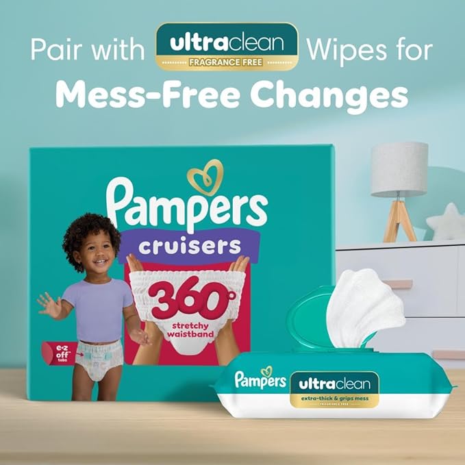 Pampers Diapers - Cruisers 360 - Size 6, 17 Count, Babyproof up to 100% Leakproof Pull-On Diaper (Packaging May Vary)