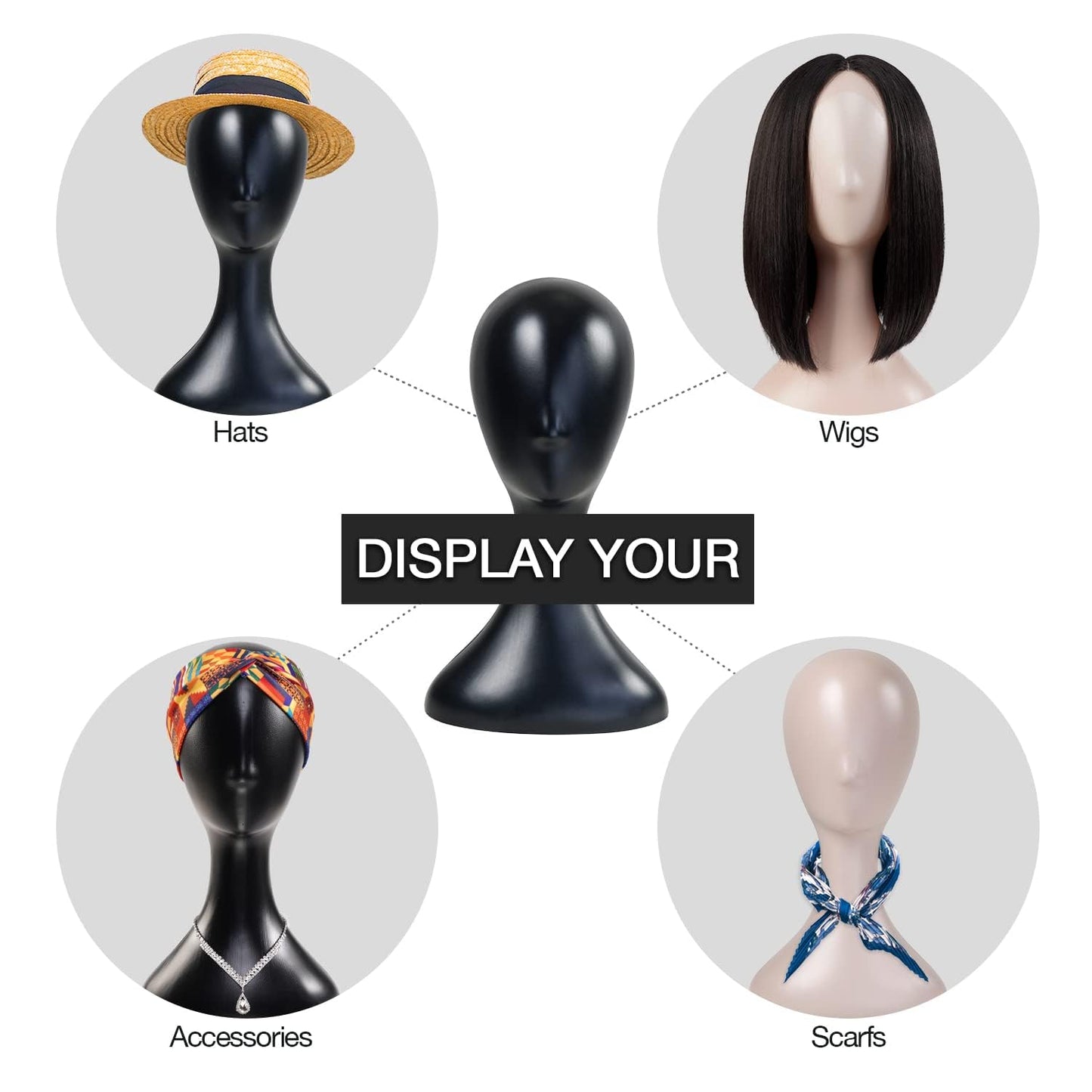 16 Inch Studio Limited Professional Plastic Mannequin Head Durable Women Model Wig Head Stand Torso Styling Making Display Holde