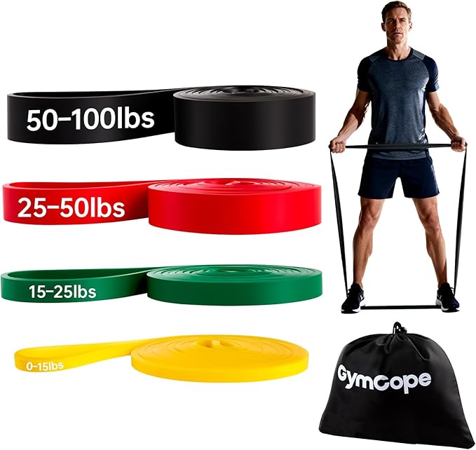 GymCope Pull Up Resistance Bands - Assistance Bands Sets of 3/4/5 for Men & Women, Heavy Duty Workout Exercise Bands for B...