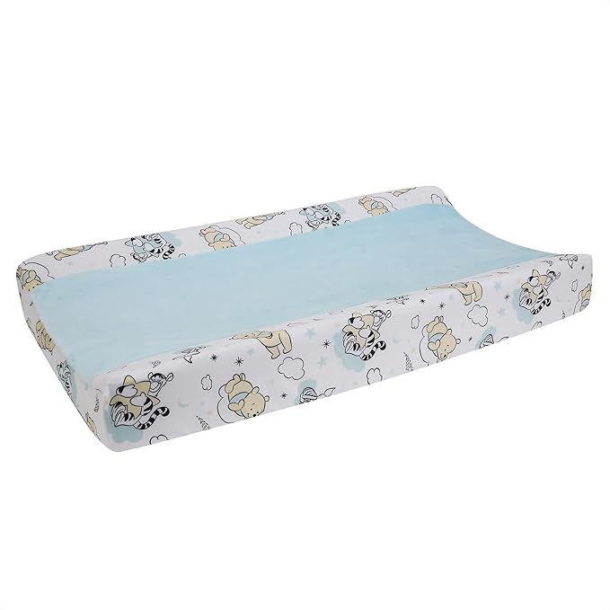 Lambs & Ivy Disney Baby Winnie The Pooh Hugs Soft Blue Minky Changing Pad Cover